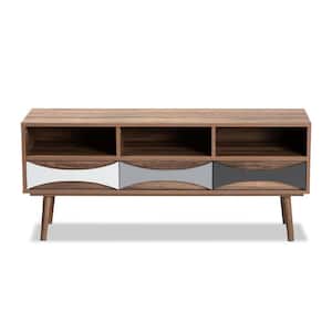 Leane 47.2 in. Natural Brown and Multi-Colored TV Stand Fits TV's up to 52 in.