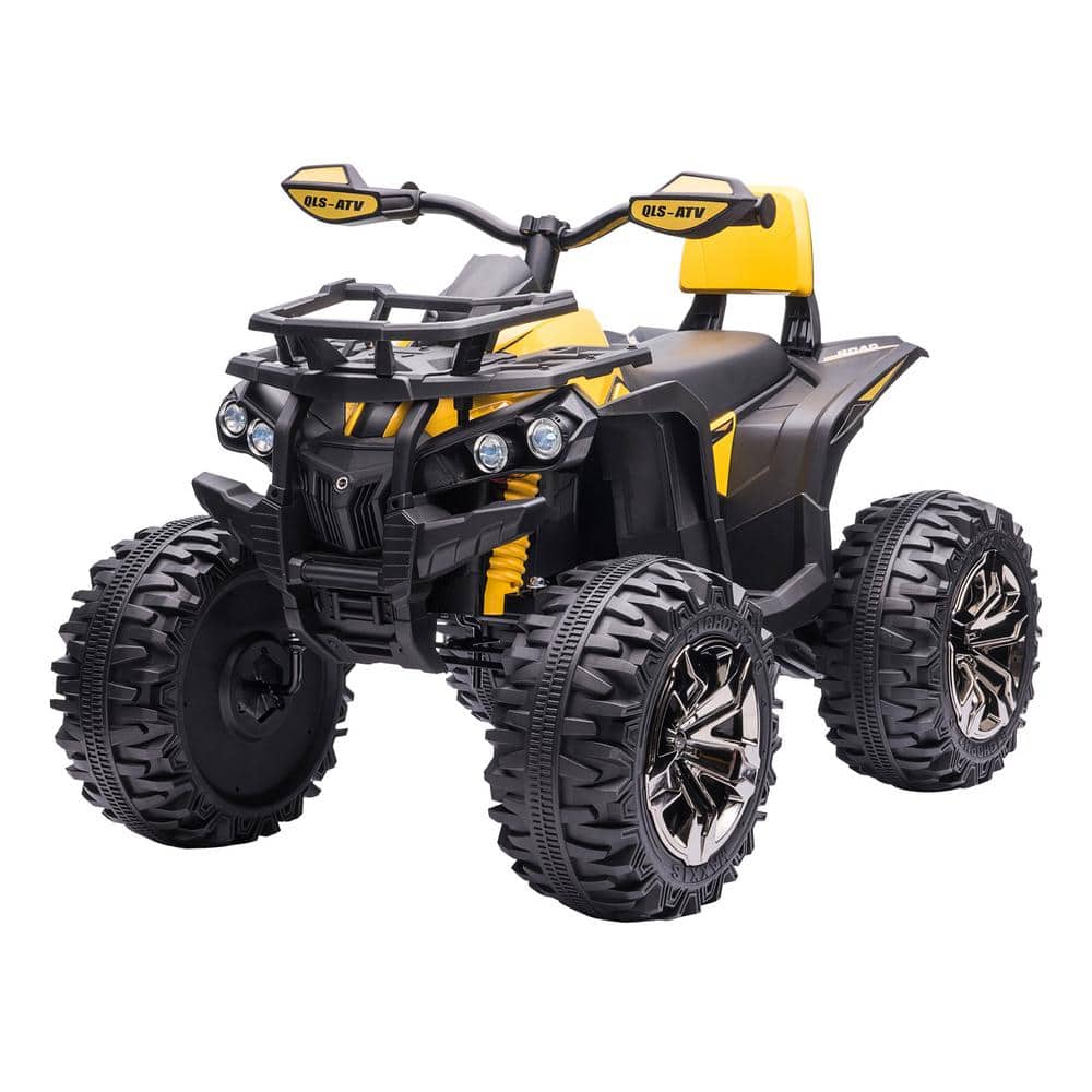 12V Kids ATV Ride-on 4-Wheeler Toy Car with Music, Realistic Headlights, Rechargeable Battery-Powered, Yellow price history on PriceWatchPro