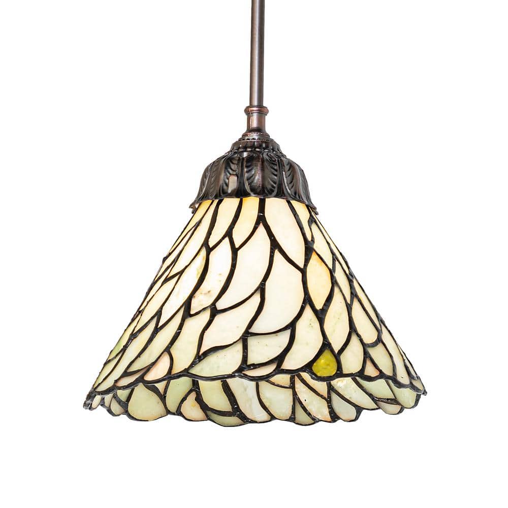 Lumina Jadestone 66.5" Mini Pendant with Leaf Detail in Mahogany Bronze