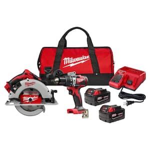 M18 18-Volt Lithium-Ion Brushless Cordless Hammer Drill and Circular Saw Combo Kit (2-Tool) with Two 4.0 Ah Batteries