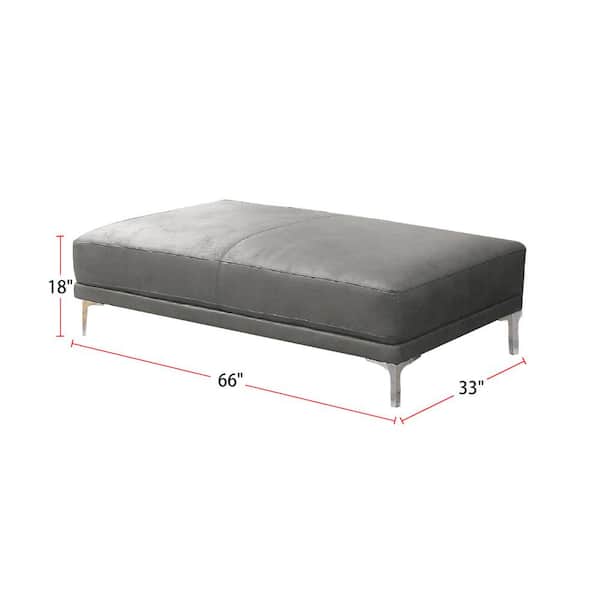 Simple Relax Bergia Gray Tail Faux, Faux Leather Ottomans