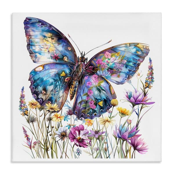 Spring Garden Butterfly by LSR Design Studio Unframed Animal Graphic Art Print 30 in. x 30 in.