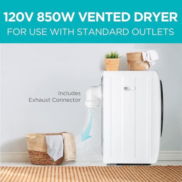 Panda 110V Electric Portable Compact Laundry Clothes Dryer, 1.5 cu.ft,  Stainless Steel Drum Black and White & BLACK & DECKER BPWM09W Portable  Washer