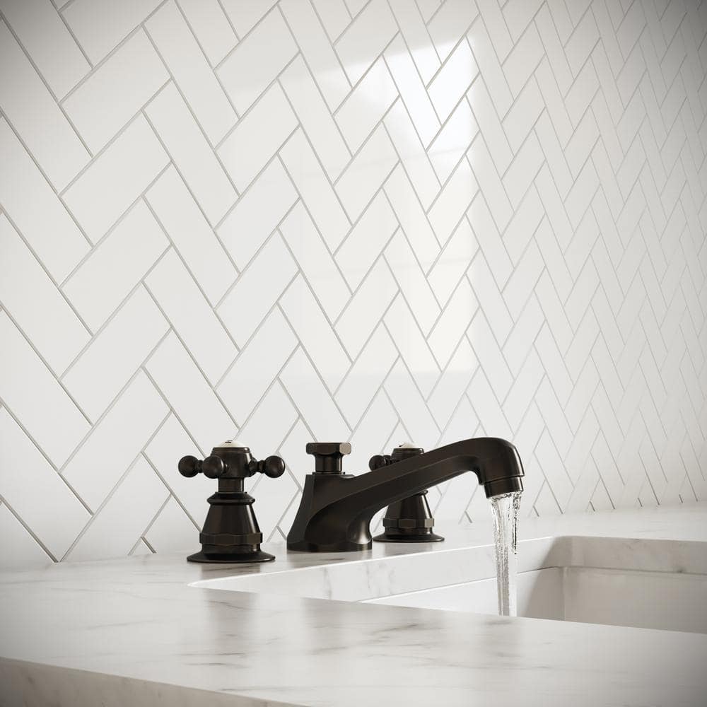Oil Rubbed Bronze Widespread Bathroom Faucet with Cross Handles