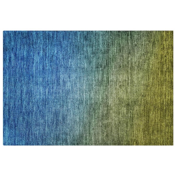 Dream Shag Premium Machine Washable Abstract ADS587 Olive 2 ft. x 3 ft. Accent Rug