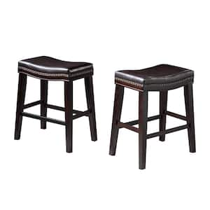 Kimberland Brown Saddle Bar Stools (Set of 2)