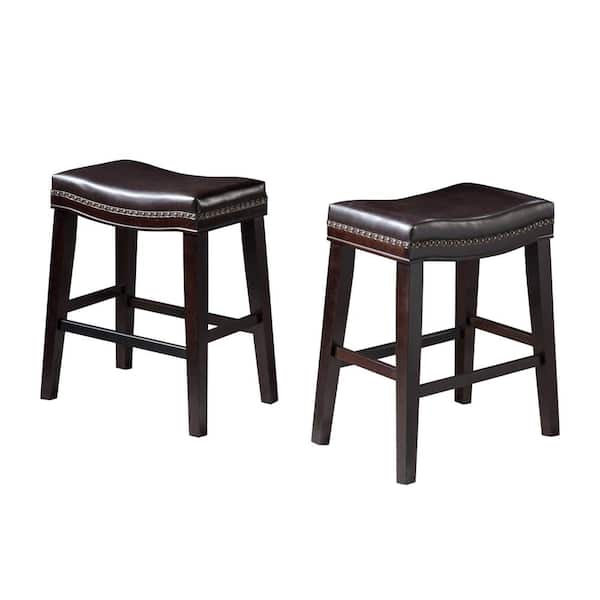 Noble House Kimberland Brown Saddle Bar Stools (Set of 2)