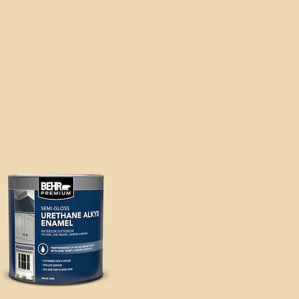 1 qt. #340E-3 Bavarian Cream Semi-Gloss Enamel Urethane Alkyd Interior/Exterior Paint