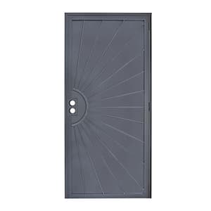 Radiance 36 in. x 80 in. Universal/Reversible Black Gloss Perforated Steel Screen Security Door
