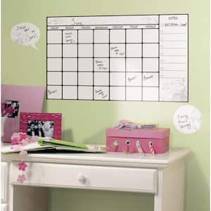 10 in. x 18 in. Dry Erase Calendar 7-Piece Peel and Stick Wall Decal