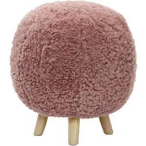 Plush Pink Pouf Ottoman