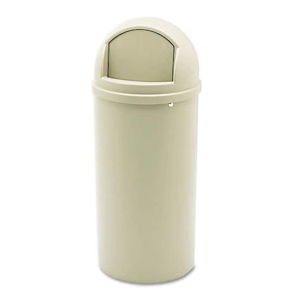 Rubbermaid Commercial Products Marshal 15 Gal. Beige Classic Round Top Trash Can