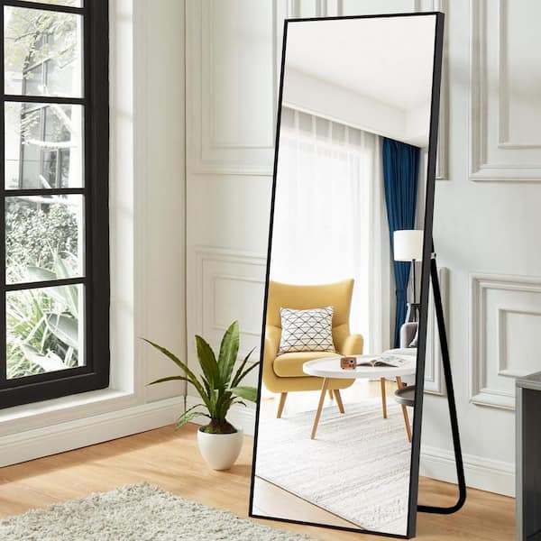 Floor & Full Length Mirrors - 63” Black Standing Mirror Full Length