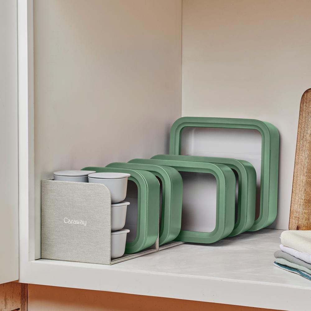 Sage 14-Piece Glass Food Storage Set with Ceramic Coating