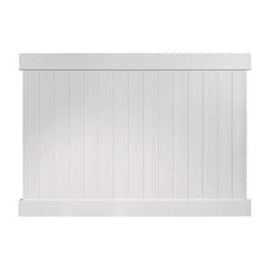 Linden 6 ft. H x 8 ft. W White Vinyl Privacy Pre-Built Fence Panel