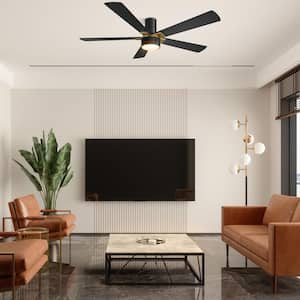 Granby 52 in. Integrated LED Indoor/Outdoor Black DC Motor Smart Ceiling Fan w/Light/Remote, Works w/Alexa/Google Home