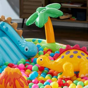 Multicolor Vinyl Little Dino Inflatable Pool Play Center with Fun Ballz, 100 Pack