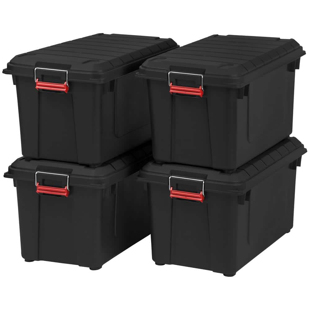 IRIS 82 Qt. WEATHERTIGHT Storage Box, Store-It-All Utility Tote in  Orange/Black (3-Pack) 585025 - The Home Depot
