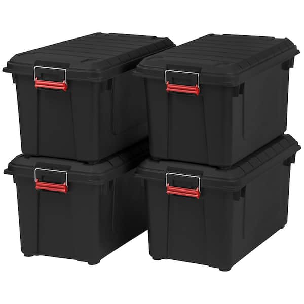 21 gal. Heavy-Duty Stackable Storage Tote (Set of 4)