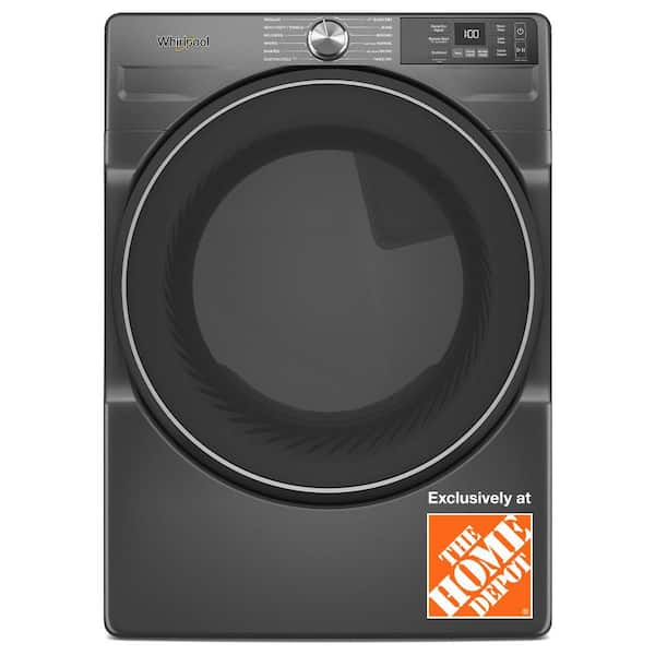 Whirlpool 7.4 cu. ft. vented Front Load Gas Dryer in Volcano Black with Wrinkle Shield Option