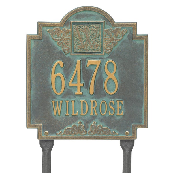 Whitehall Products Monogram Address Personalized Plaque Lawn