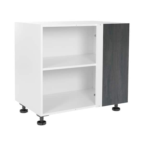 Cambridge Quick Assemble Modern Style, Carbon Marine 36 in. Blind Corner Base Kitchen Cabinet (36 in. W x 24 in. D x 34.50 in. H)