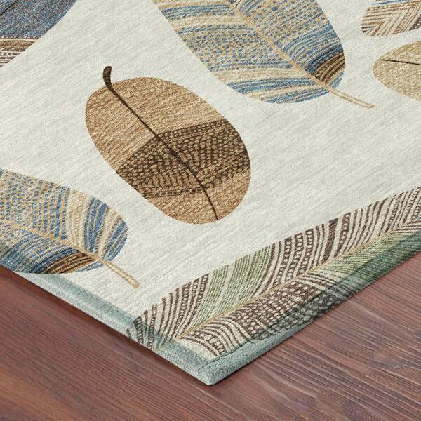 Chantille Machine Washable Indoor/Outdoor Abstract ACN2649 Linen 2 ft. x 7 ft. Runner Rug