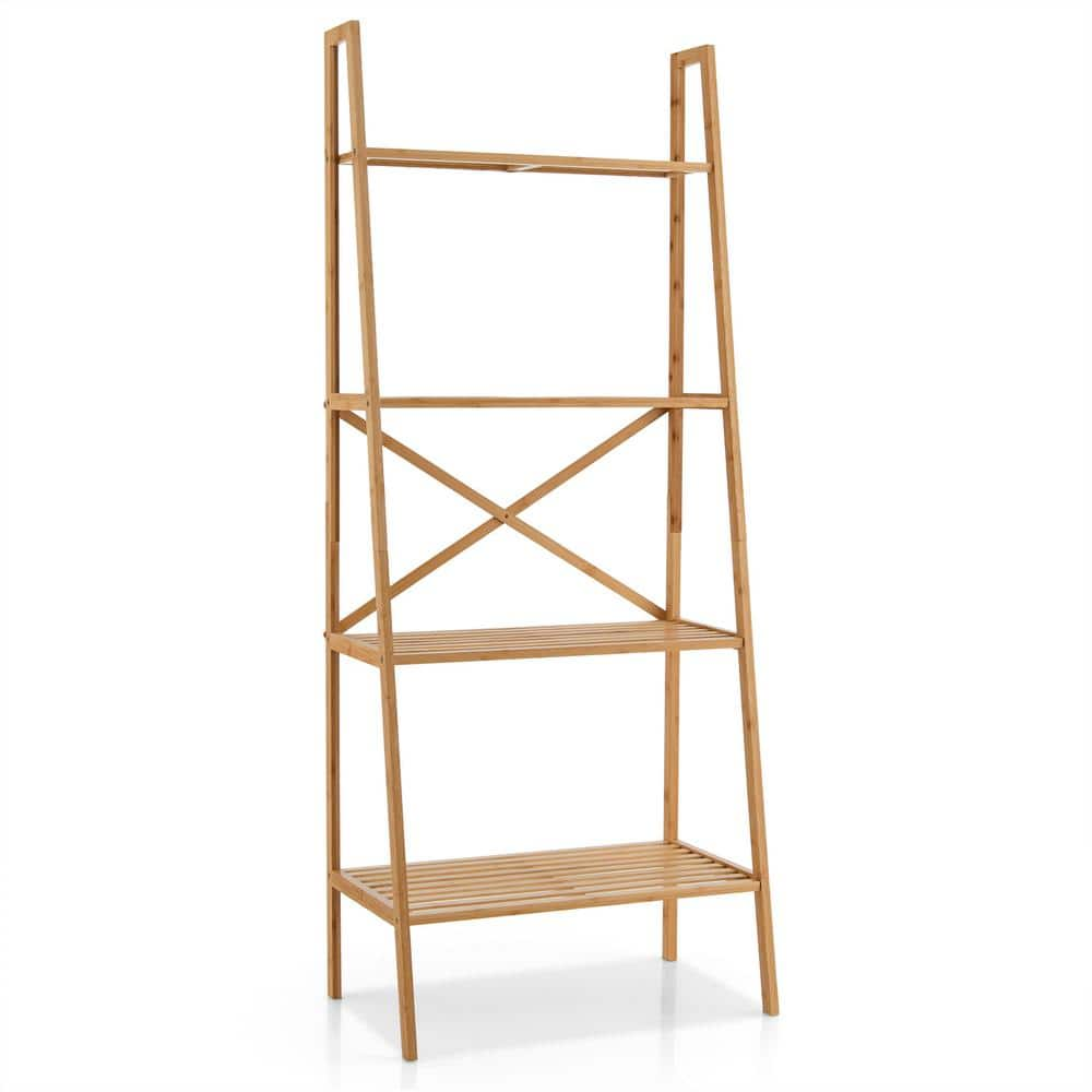 6 Tier Bamboo Bookcase 63'' Tall Storage Organizer w/ Adjustable