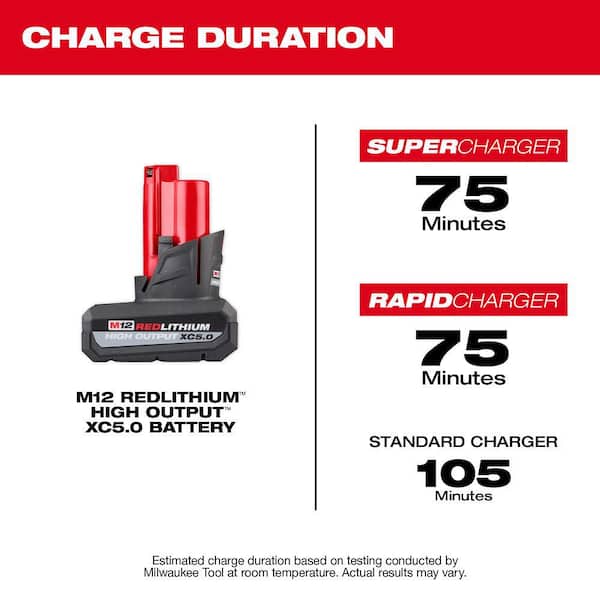 Milwaukee - M12 12-Volt Lithium-Ion XC High Output 5.0 Ah Battery Pack
