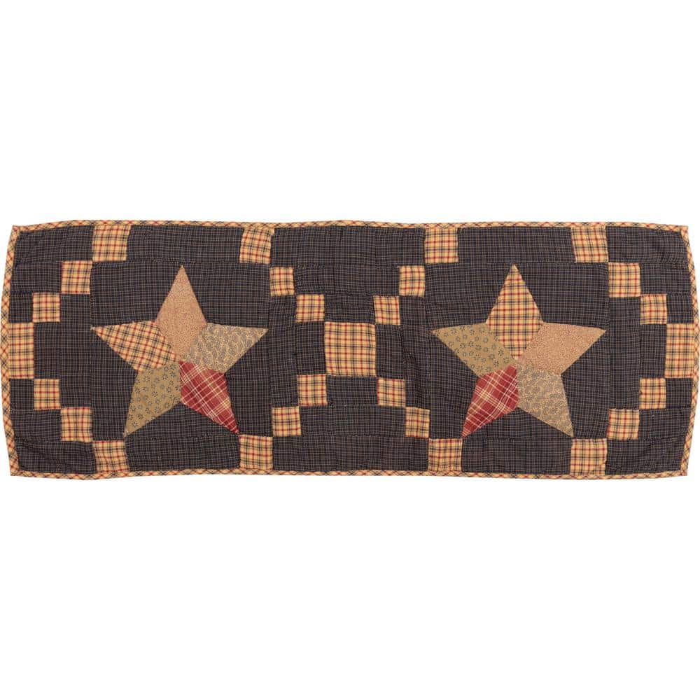 Arlington Navy Blue and Tan Cotton Quilted Table Runner