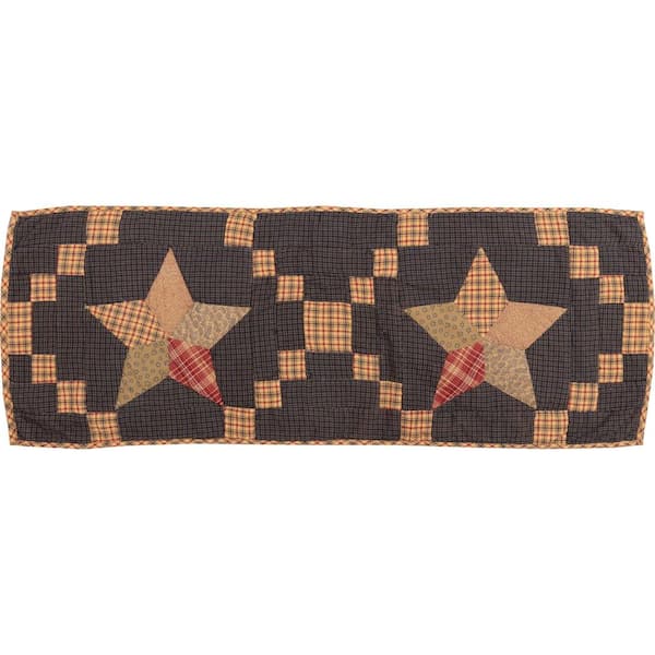 VHC BRANDS Arlington 13 in. W x 36 in. L Navy Patchwork Star Quilted Cotton Table Runner