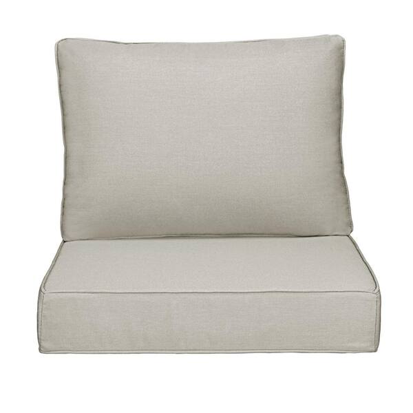 Uixe Outdoor Chair Cushions 2-Piece 23x25+20x23In.Deep Seat and Clasped ...