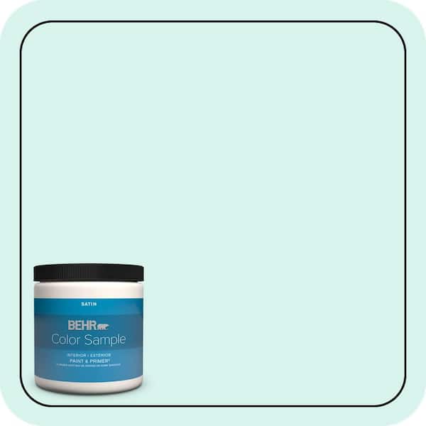BEHR PREMIUM PLUS 8 oz. #480A-1 Minted Ice Satin Enamel Interior/Exterior Paint & Primer Color Sample