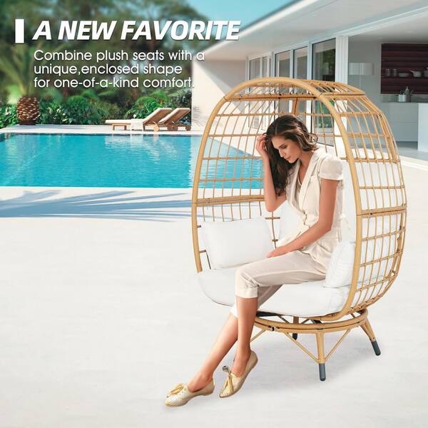 Sunvilla Egg Chair Yaheetech Egg Rattan Chair, Indoor/Outdoor PE