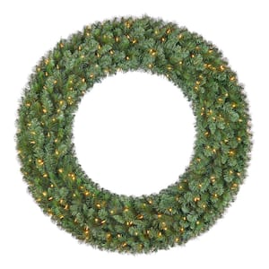 60 in. Pre-Lit LED Wesley Pine Artificial Christmas Wreath