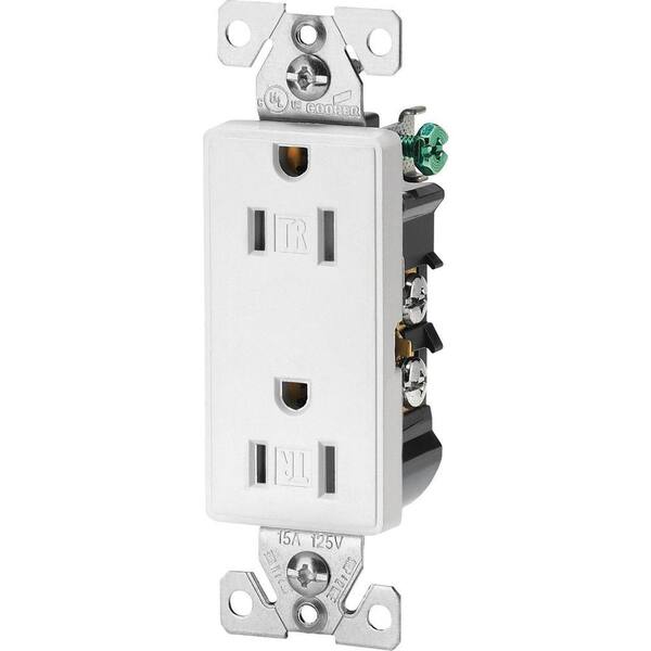 Eaton Aspire 15 Amp Tamper Resistant Duplex Receptacle, White Satin