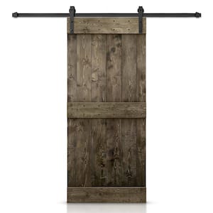 Mid-bar Series 36 in. x 84 in. Pre-Assembled Espresso Stained Wood Interior Sliding Barn Door with Hardware Kit