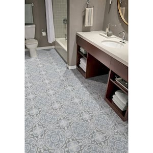 Take Home Tile Sample - Encaustic Blume Porcelain 4 in. x 4 in. Mixed Floor and Wall Tile Kit