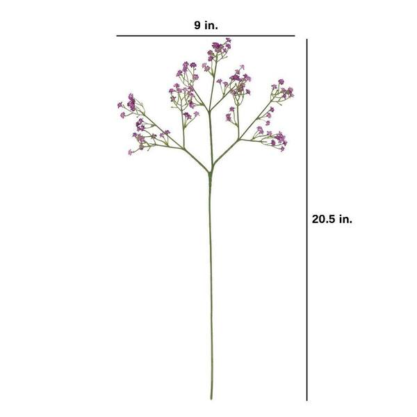 20.5 in. Purple Indoor/Outdoor Artificial Gypsophila Flower, 15