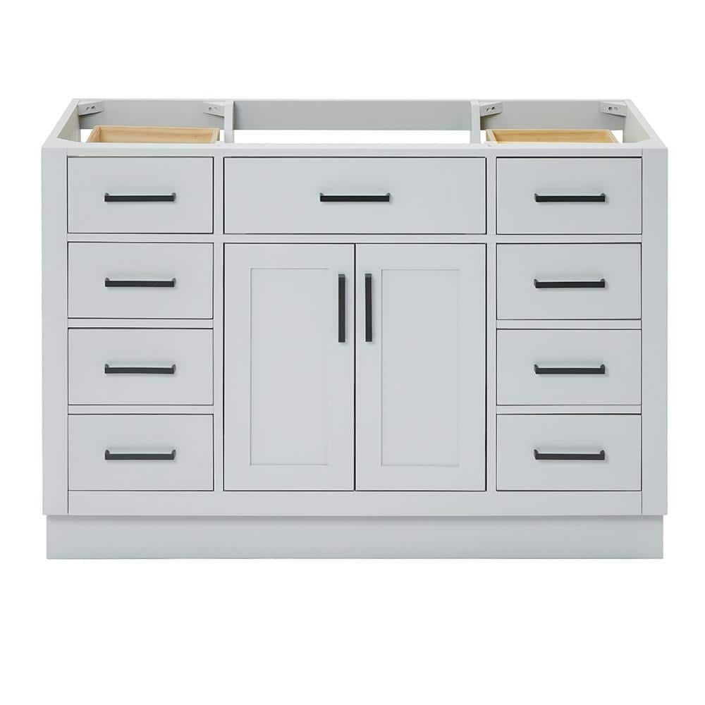 48'' Gray Hardwood Single Freestanding Bathroom Vanity Cabinet