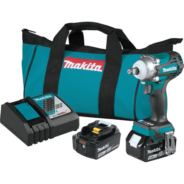 Makita 18V LXT Lithium-Ion Brushless Cordless 4-Speed 1/2 in. sq. Drive Impact Wrench Kit with Friction Ring Anvil (5.0Ah)