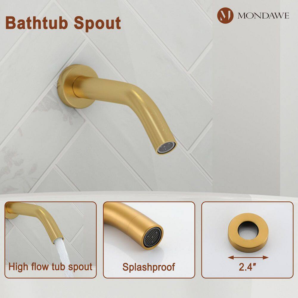 Brushed Gold Dual Shower System with Adjustable Handheld