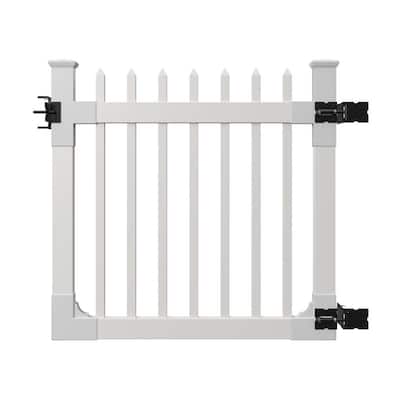 4 ft. x 4 ft. Nantucket Vinyl Picket Fence Gate with Stainless Steel Hardware