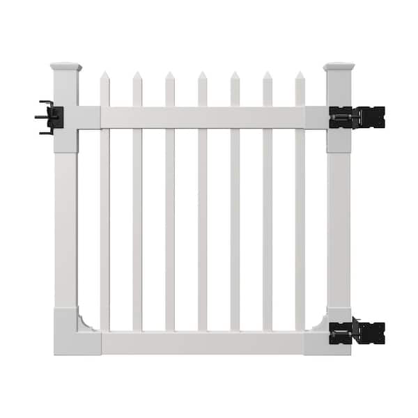 WamBam Fence 4 ft. x 4 ft. Nantucket Vinyl Picket Fence Gate with Stainless Steel Hardware