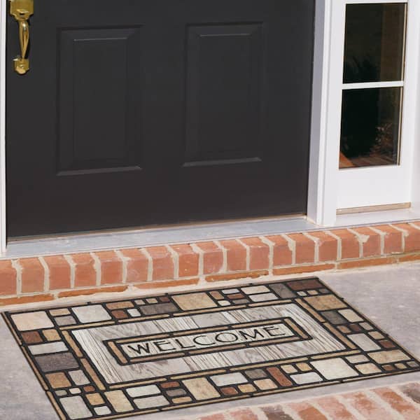 Welcome Mats for Front Door - 35x23.5inches Durable Rubber Door Mat Home  Entrance Doormat Heavy Duty Floor Mat for Entry, Patio, Back Door, Grey