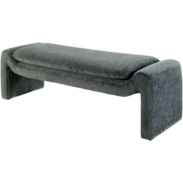 Livabliss Shana Modern Blue 60 in. W Bedroom Bench Without Back