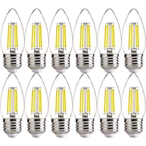 60-Watt Equivalent Dimmable E26 LED Candelabra Bulbs, B11 LED Candle Bulbs, 5000K Daylight White (12-Pack)