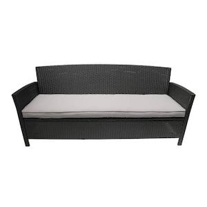 St. Lucia Gray Wicker Outdoor Sofa with Silver Cushions