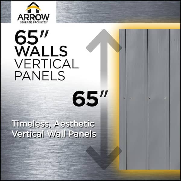 Arrow Classic 10 ft. W x 14 ft. D Blue Grey Metal Shed 129 sq. ft