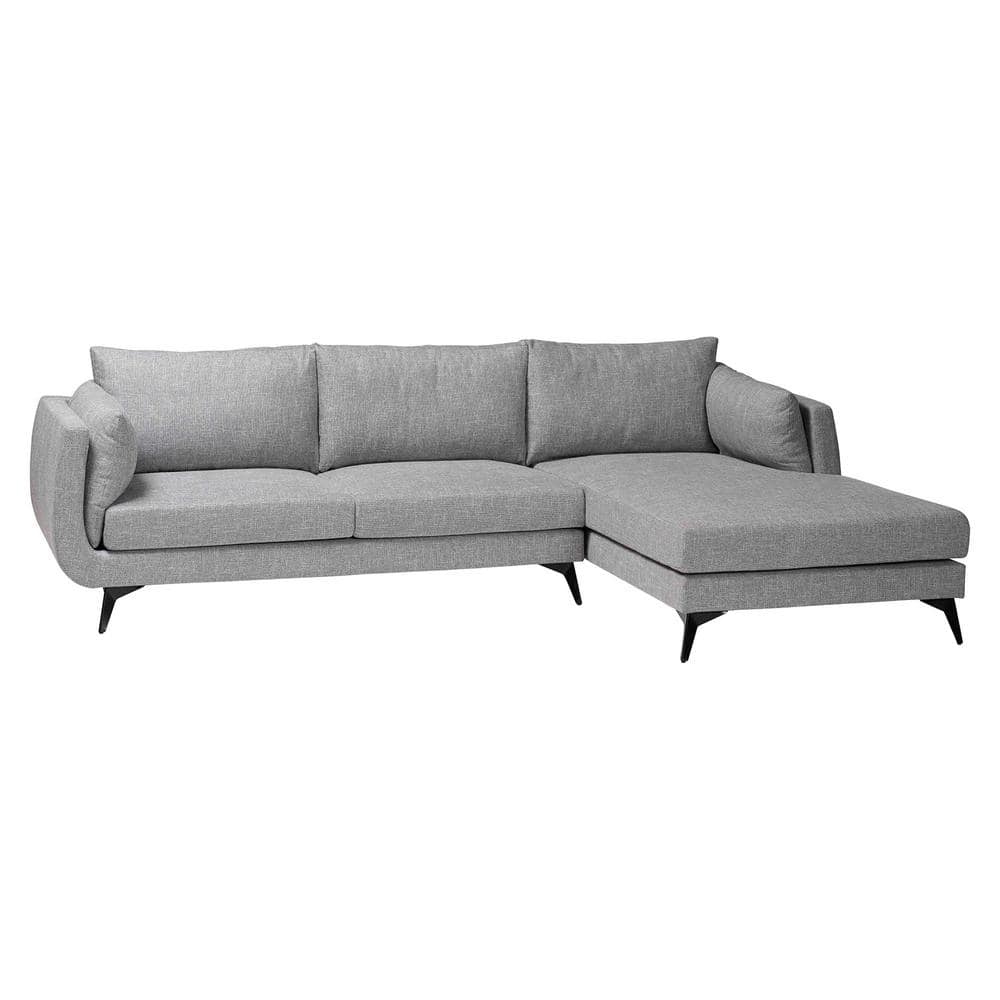 Baxton Studio Leni 105 in. Fabric Sectional Sofa in Grey 248-13786-HD ...